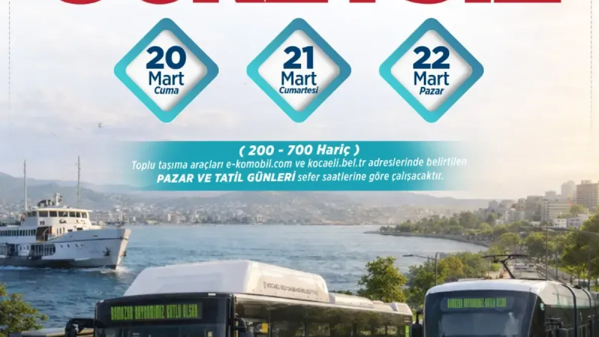 Kocaeli'de Bayramda Ulaşım Ücretsiz Mi? Belediye Kararını Açıkladı Kocaeli'de Bayramda Ulaşım Ücretsiz Mi? Belediye Kararını Açıkladı