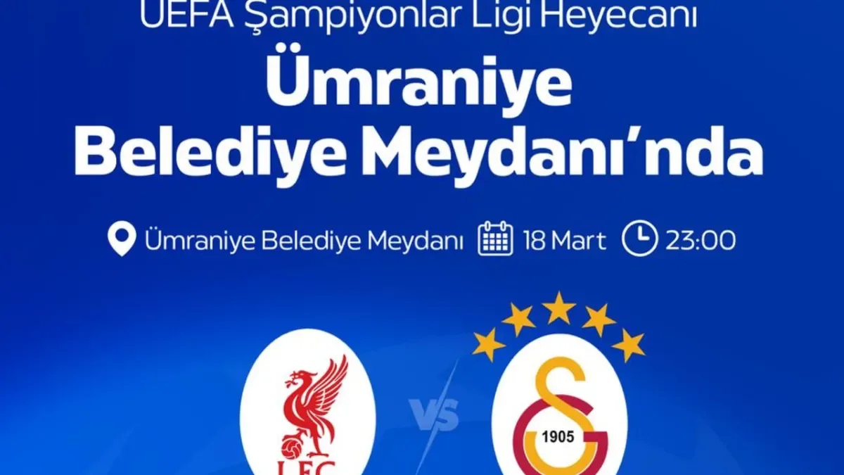 Galatasaray'ın Liverpool Maçı Ümraniye'de Dev Ekranda! Galatasaray'ın Liverpool Maçı Ümraniye'de Dev Ekranda!