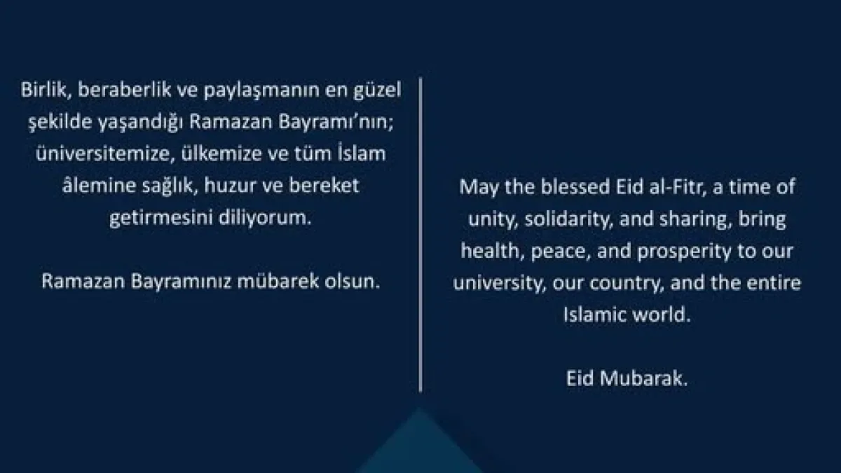 Antalya Bilim Üniversitesi Rektörü Ekercin'den Bayram Mesajı: Ne Dedi? Antalya Bilim Üniversitesi Rektörü Ekercin'den Bayram Mesajı: Ne Dedi?