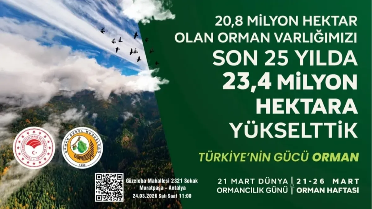 Antalya'da Orman Haftası Kutlaması İçin Tarih Değişti: İşte Yeni Program Antalya'da Orman Haftası Kutlaması İçin Tarih Değişti: İşte Yeni Program