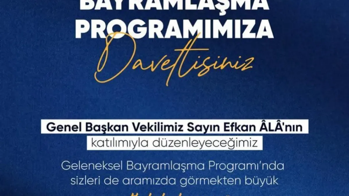 AK Parti Bursa'da Bayramlaşma: Efkan Ala'nın Katılımıyla Gerçekleşecek Programın Detayları AK Parti Bursa'da Bayramlaşma: Efkan Ala'nın Katılımıyla Gerçekleşecek Programın Detayları