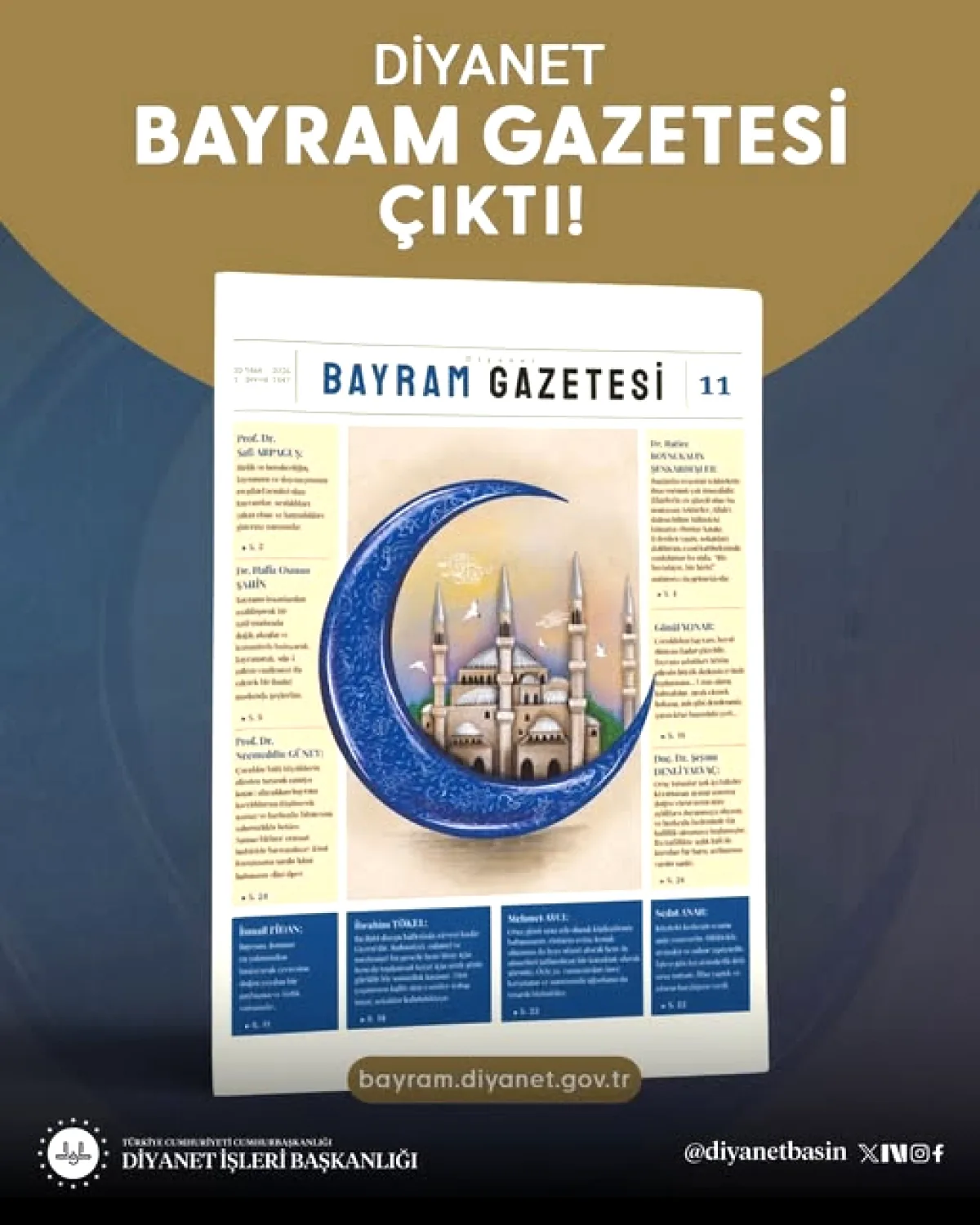 Diyanet'ten 11. Sayı Sürprizi: Bayram Gazetesi Yayında Diyanet'ten 11. Sayı Sürprizi: Bayram Gazetesi Yayında
