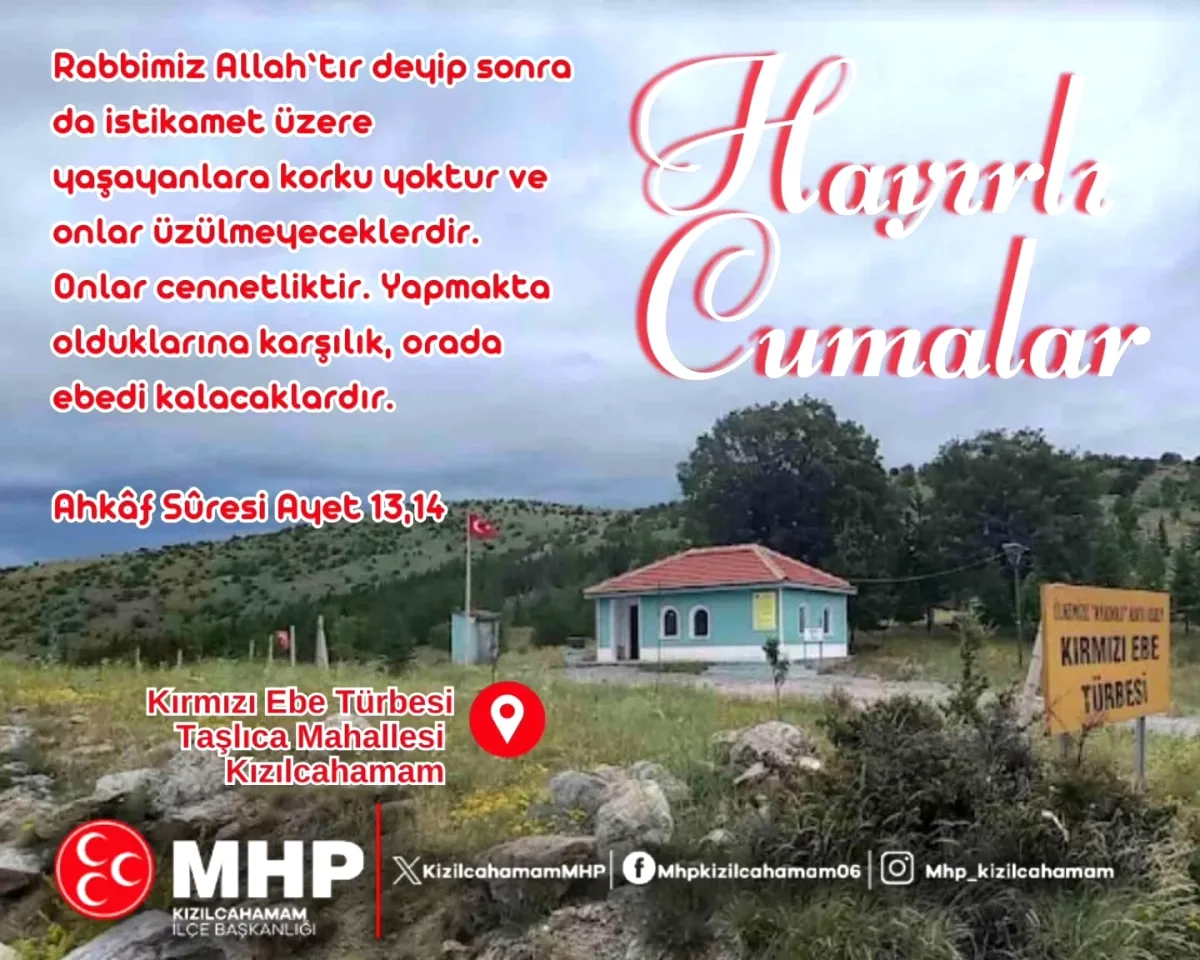 Kızılcahamam MHP İlçe Başkanlığı'ndan Cuma Vurgusu: Ahkâf Suresi Ayetleri Paylaşıldı Kızılcahamam MHP İlçe Başkanlığı'ndan Cuma Vurgusu: Ahkâf Suresi Ayetleri Paylaşıldı