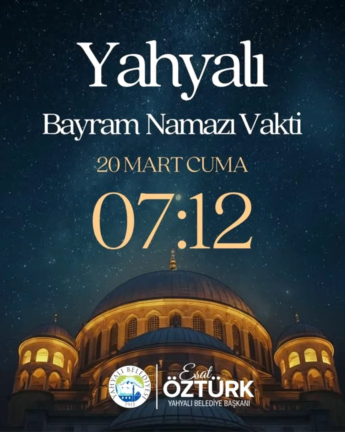Yahyalı'da Bayram Namazı Saati Açıklandı: İşte O An Yahyalı'da Bayram Namazı Saati Açıklandı: İşte O An