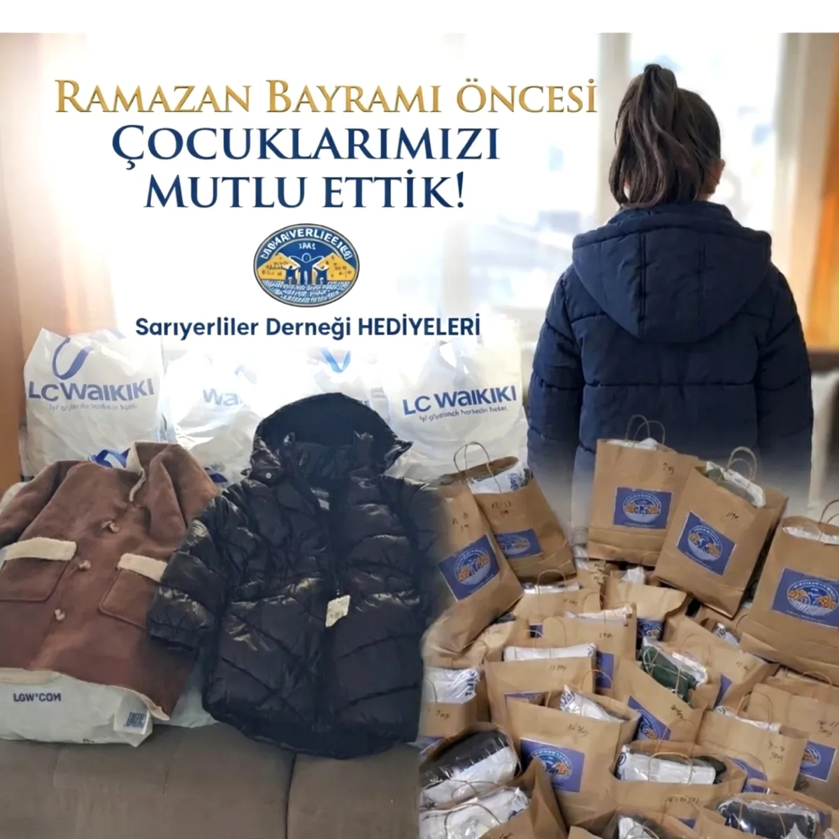 Sarıyer'de Çocuklar Bayrama Mont Hediyesiyle Giriyor Sarıyer'de Çocuklar Bayrama Mont Hediyesiyle Giriyor