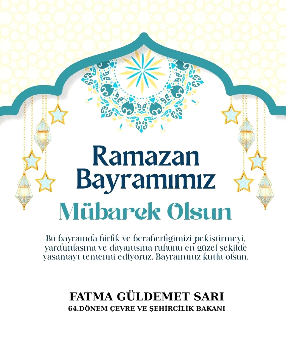 Bakan Sarı'nın Bayram ve Cuma Mesajında Dikkat Çeken Vurgu Bakan Sarı'nın Bayram ve Cuma Mesajında Dikkat Çeken Vurgu