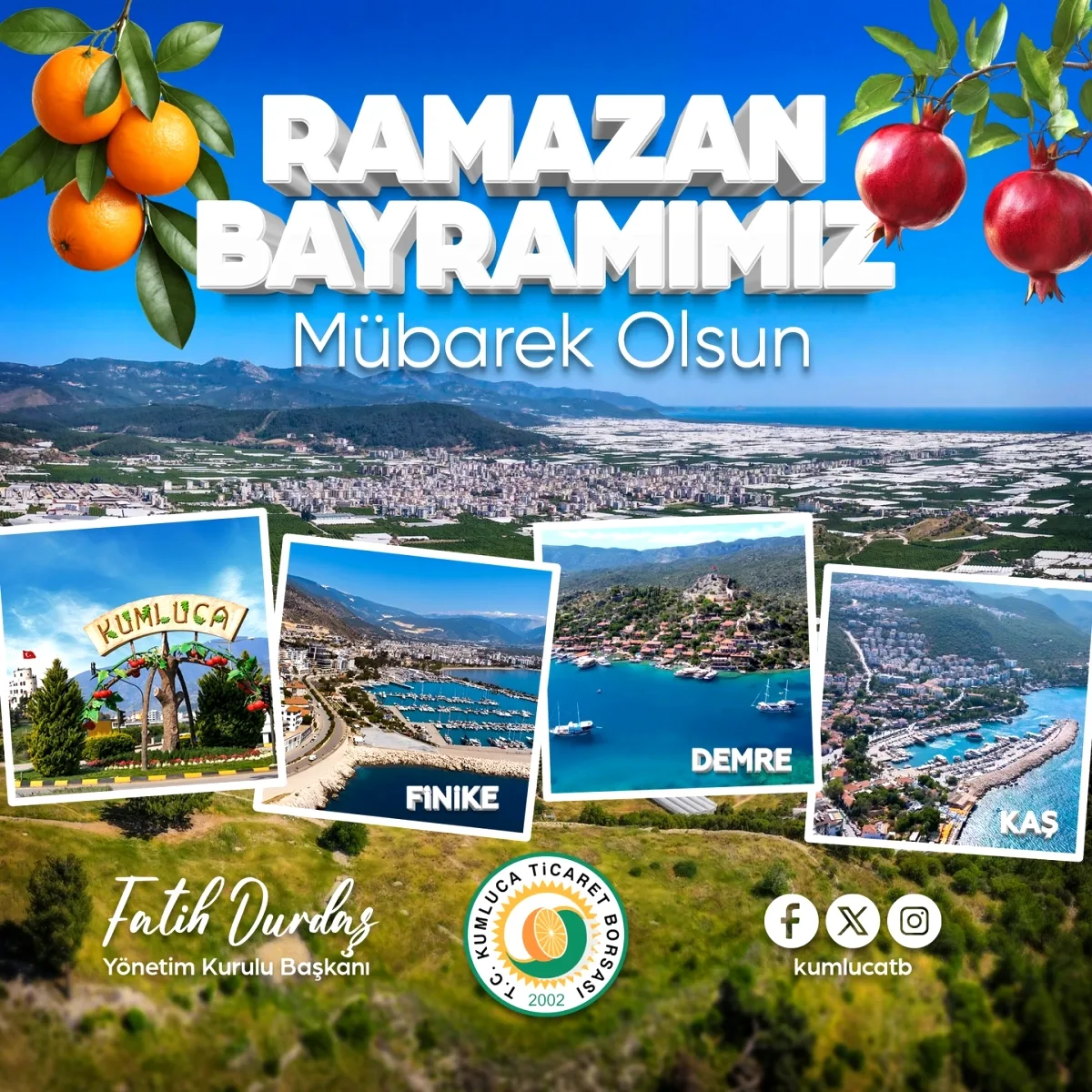 Kumluca Ticaret Borsası'ndan Bayram Mesajı: Bereket ve Kazanç Temennisi Kumluca Ticaret Borsası'ndan Bayram Mesajı: Bereket ve Kazanç Temennisi