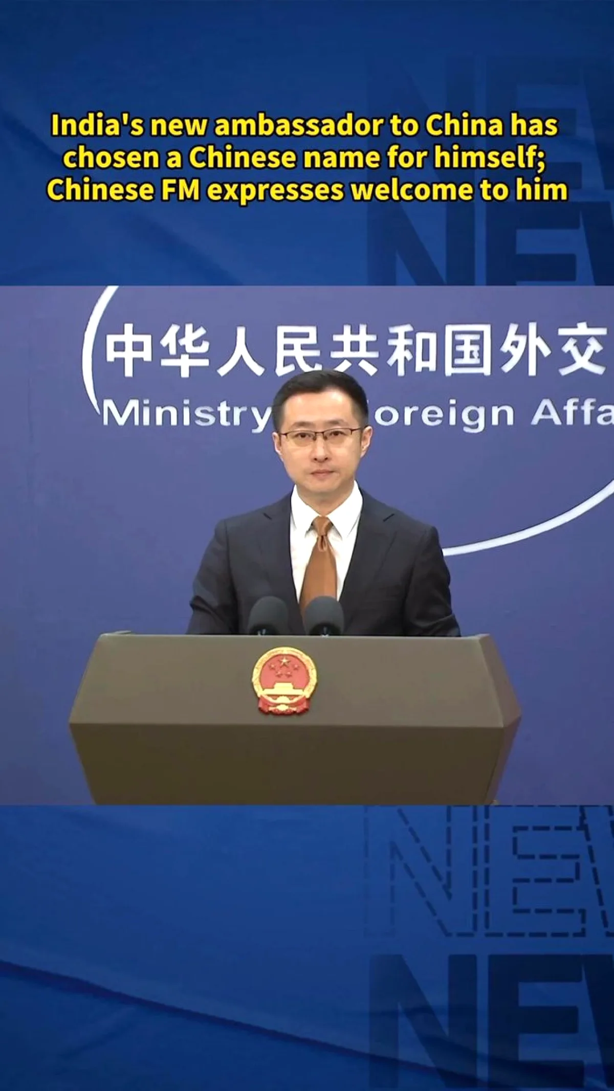 Hindistan'ın Yeni Çin Büyükelçisi Wei Jiameng'e Çin'den Resmi Kabul Hindistan'ın Yeni Çin Büyükelçisi Wei Jiameng'e Çin'den Resmi Kabul