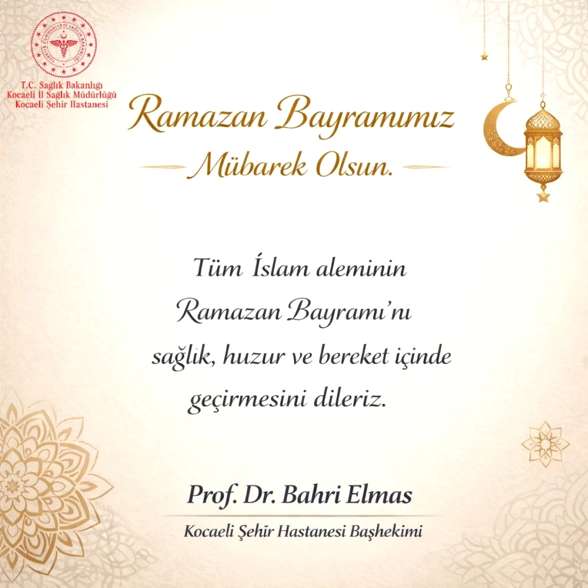 Kocaeli Şehir Hastanesi'nden Ramazan Bayramı Mesajı: "Şehrin Şifa Kapısı" İle Sağlık ve Huzur Dolu Bir Bayram Kocaeli Şehir Hastanesi'nden Ramazan Bayramı Mesajı: "Şehrin Şifa Kapısı" İle Sağlık ve Huzur Dolu Bir Bayram