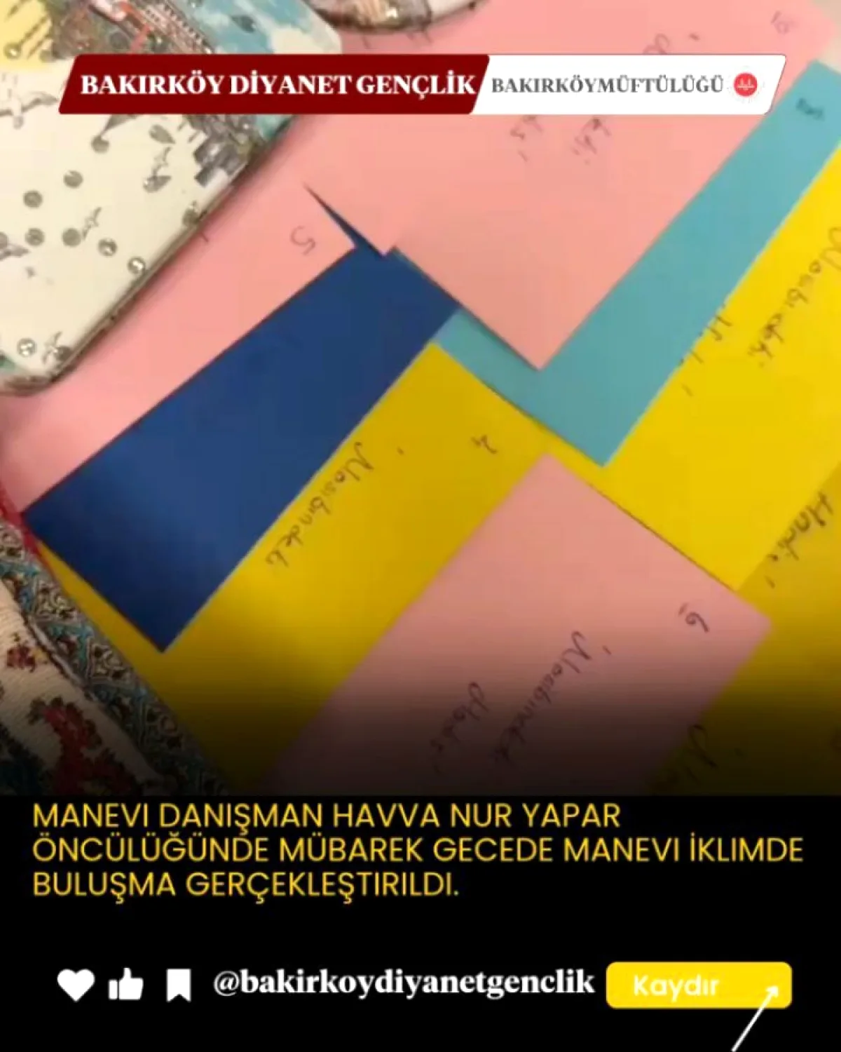 Bakırköy Diyanet Gençlik'ten Maneviyat Dolu Bir Gece: Öğrenciler Berat Kandili'ni İhya Etti Bakırköy Diyanet Gençlik'ten Maneviyat Dolu Bir Gece: Öğrenciler Berat Kandili'ni İhya Etti