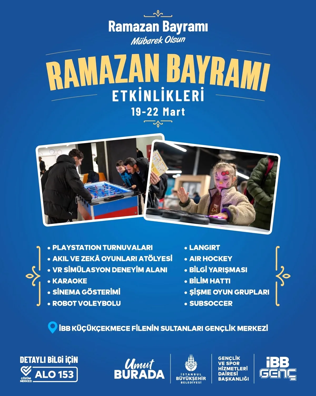 Küçükçekmece'de Bayram Şenliği! Gençlik Merkezi'nde 4 Gün Sürecek Dopdolu Etkinlikler Küçükçekmece'de Bayram Şenliği! Gençlik Merkezi'nde 4 Gün Sürecek Dopdolu Etkinlikler
