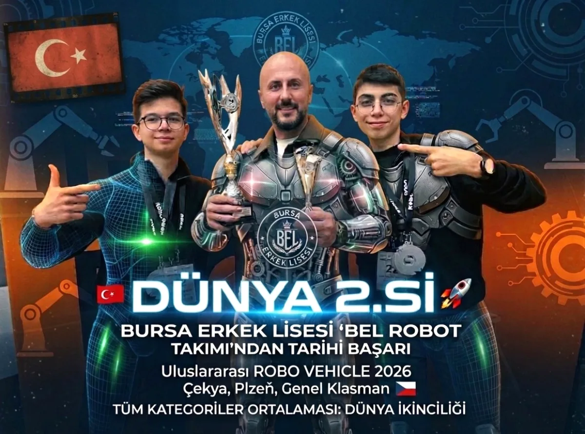 Bursa Erkek Lisesi Robot Takımı, ROBO VEHICLE 2026'da Dünya İkincisi Oldu Bursa Erkek Lisesi Robot Takımı, ROBO VEHICLE 2026'da Dünya İkincisi Oldu