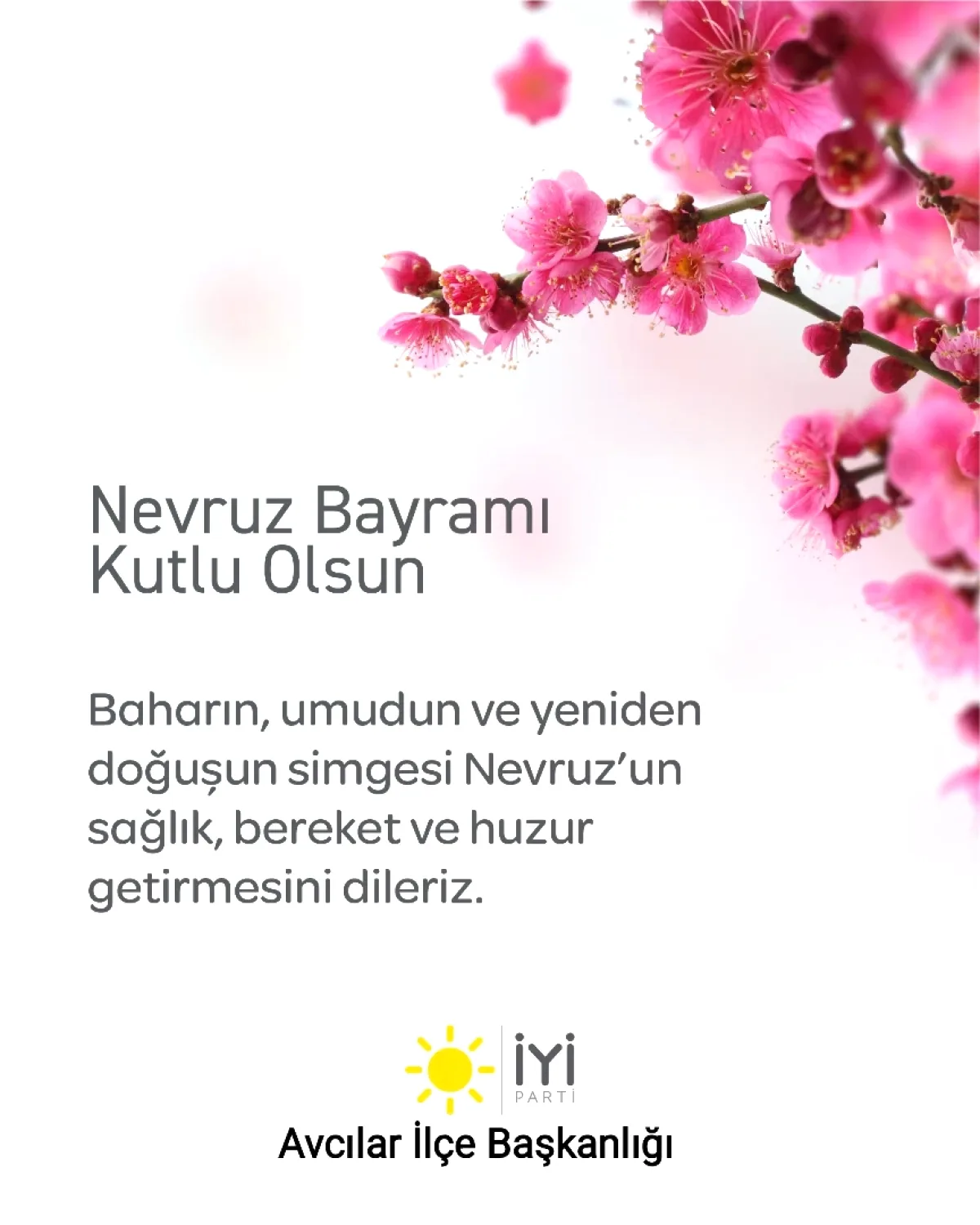 İYİ Parti Avcılar'dan Nevruz Mesajında Tarihsel Vurgu İYİ Parti Avcılar'dan Nevruz Mesajında Tarihsel Vurgu