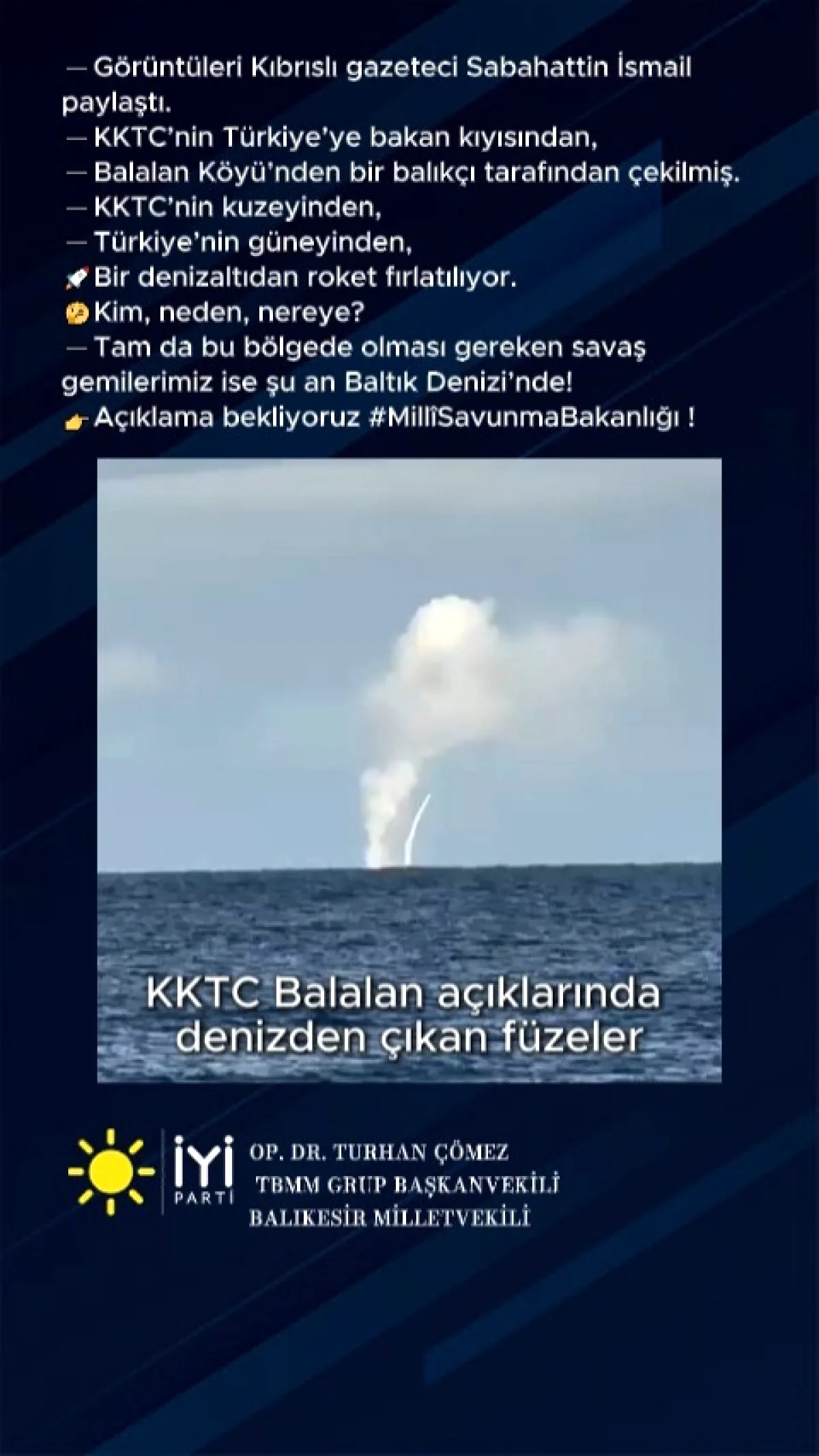 KKTC Açıklarında Denizaltıdan Roket Görüntüleri Ortaya Çıktı KKTC Açıklarında Denizaltıdan Roket Görüntüleri Ortaya Çıktı