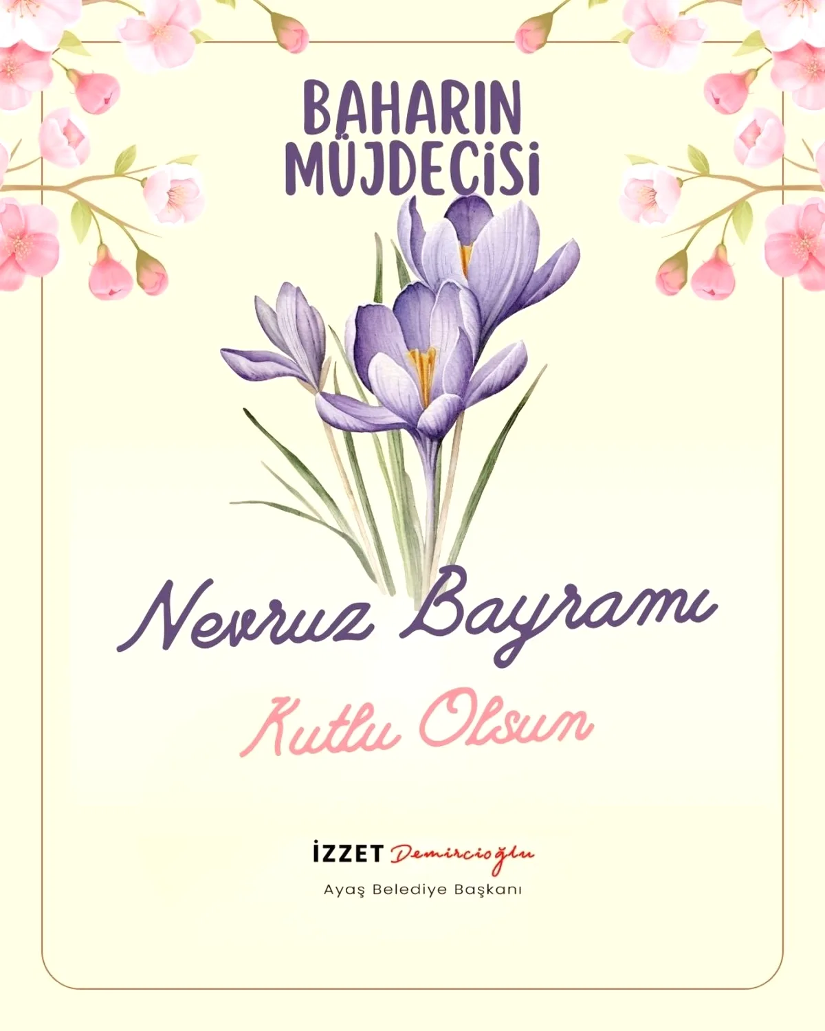 Ayaş Belediyesi'nden Nevruz Mesajı Ayaş Belediyesi'nden Nevruz Mesajı