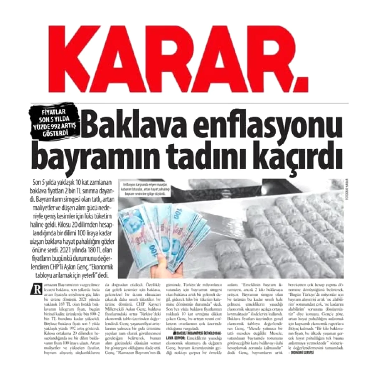 CHP'li Vekilin Baklava Zammı Açıklaması Şaşırttı CHP'li Vekilin Baklava Zammı Açıklaması Şaşırttı