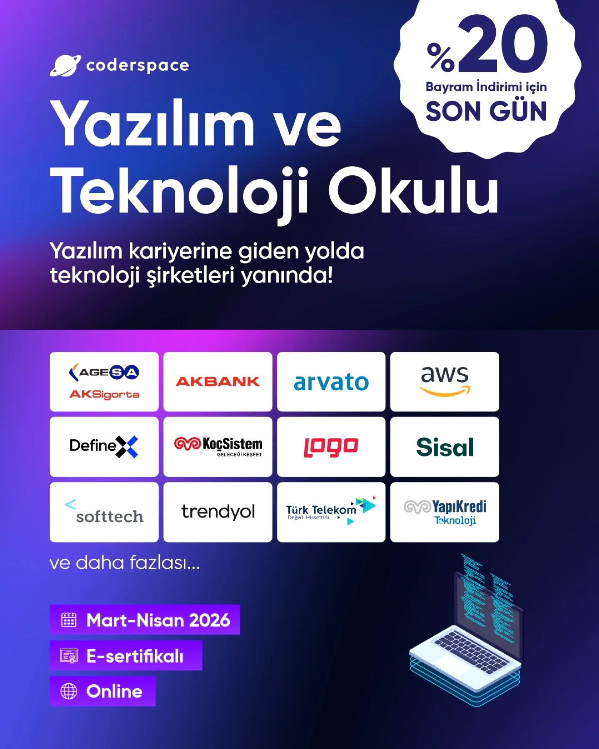Yazılım Okulu'nda Bayram İndirimi İçin Son Fırsat Yazılım Okulu'nda Bayram İndirimi İçin Son Fırsat