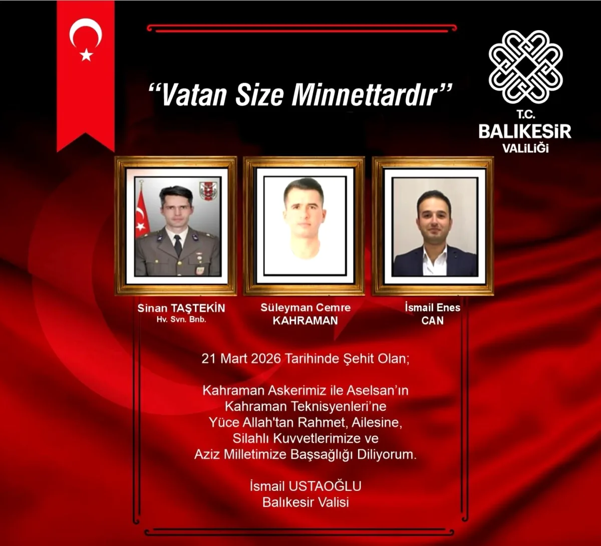 Balıkesir Valisi'nden Millete Mesaj Balıkesir Valisi'nden Millete Mesaj