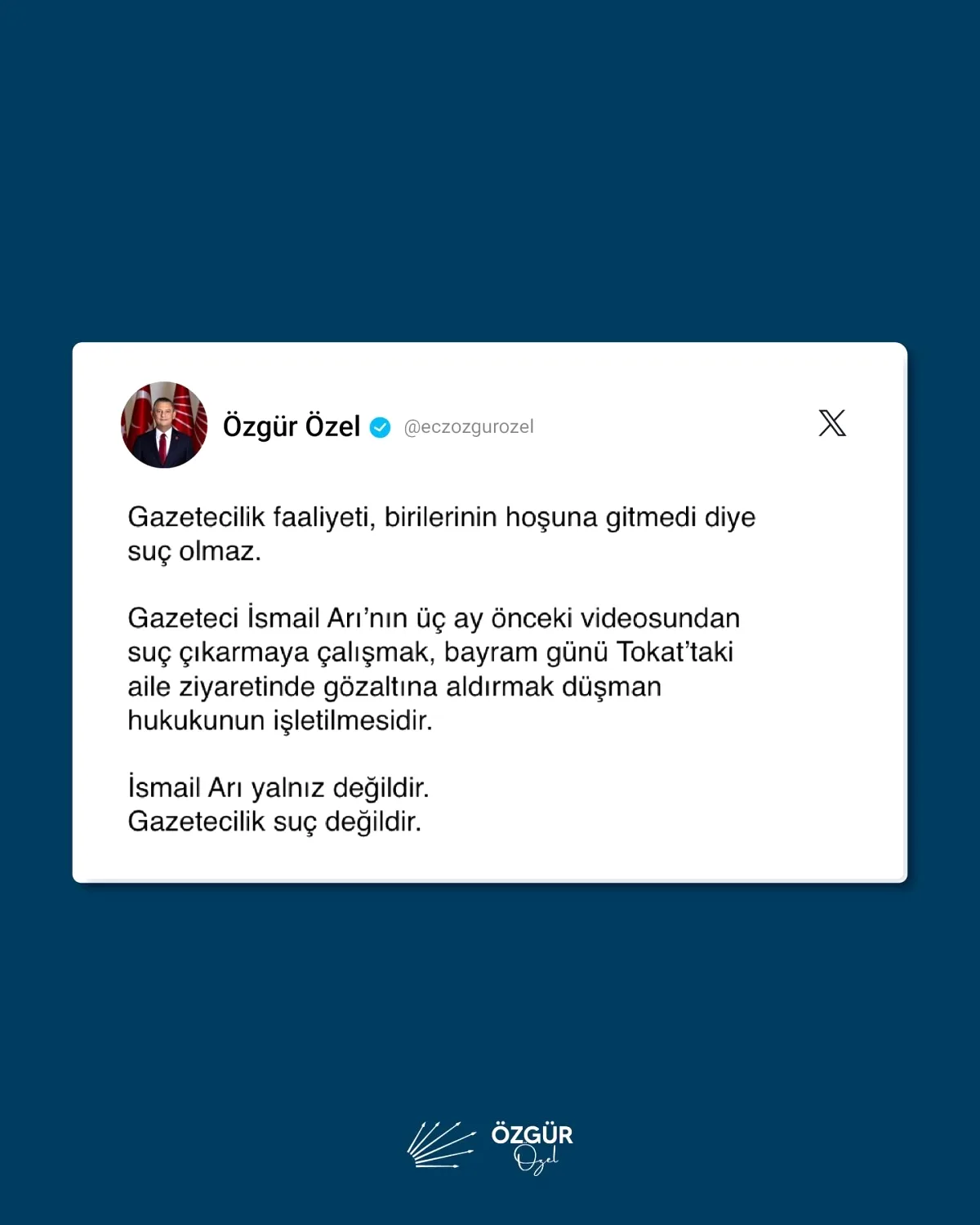 Gazeteci İsmail Arı'nın Gözaltına Siyasi Tepki Gazeteci İsmail Arı'nın Gözaltına Siyasi Tepki