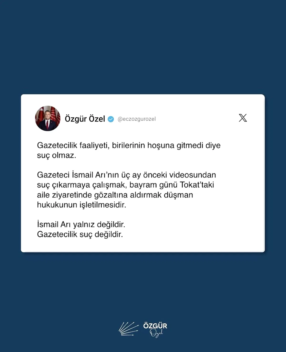 CHP'li Vekilden Gazeteci İsmail Arı İçin Beklenen Açıklama CHP'li Vekilden Gazeteci İsmail Arı İçin Beklenen Açıklama