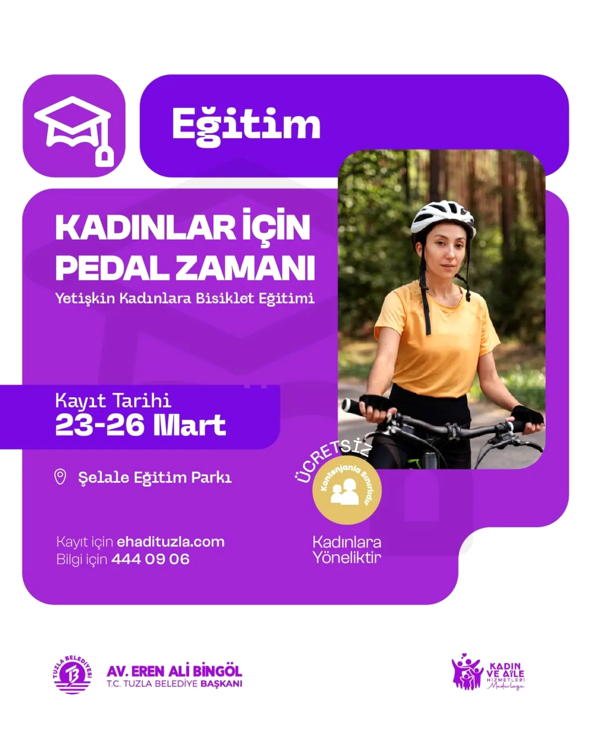 Tuzla'da Kadınlar İçin Pedal Zamanı Tuzla'da Kadınlar İçin Pedal Zamanı