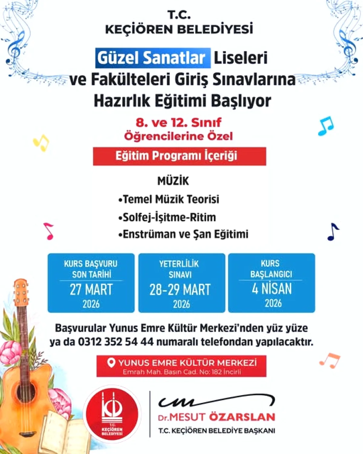Keçiören'de Genç Yetenekler İçin Sanat Eğitimi Fırsatı Keçiören'de Genç Yetenekler İçin Sanat Eğitimi Fırsatı
