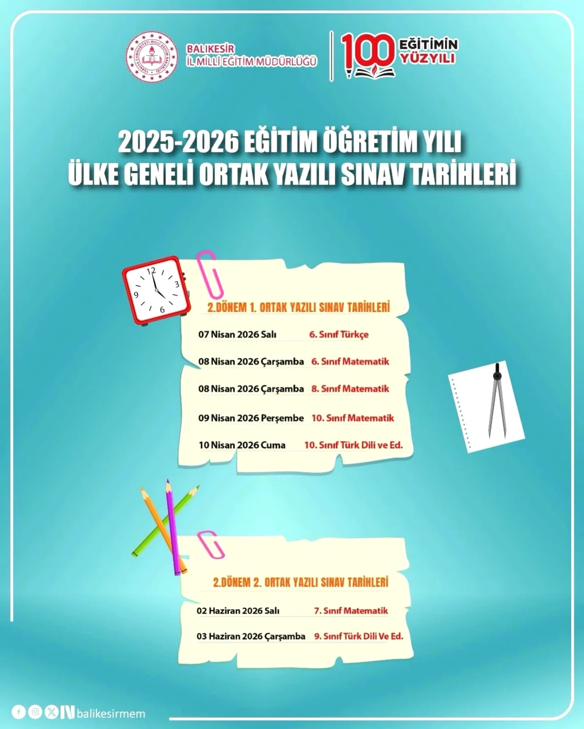 Balıkesir'de Öğrenciler İçin Kritik Sınav Takvimi Açıklandı Balıkesir'de Öğrenciler İçin Kritik Sınav Takvimi Açıklandı