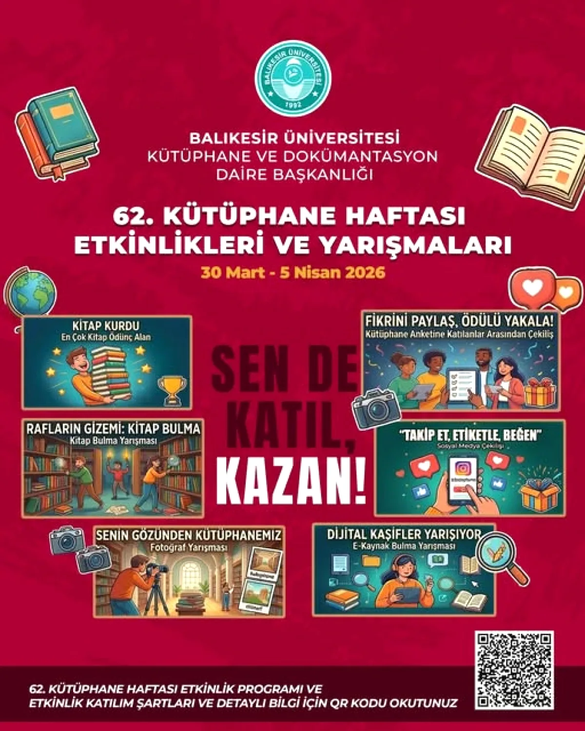 Balıkesir Üniversitesi'nde Kütüphane Haftası Coşkusu Balıkesir Üniversitesi'nde Kütüphane Haftası Coşkusu