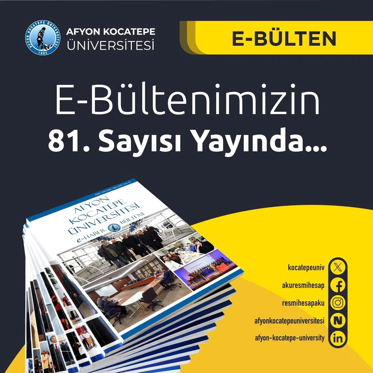 AKÜ e-Haber Bülteni 81. Sayısına Ulaştı AKÜ e-Haber Bülteni 81. Sayısına Ulaştı