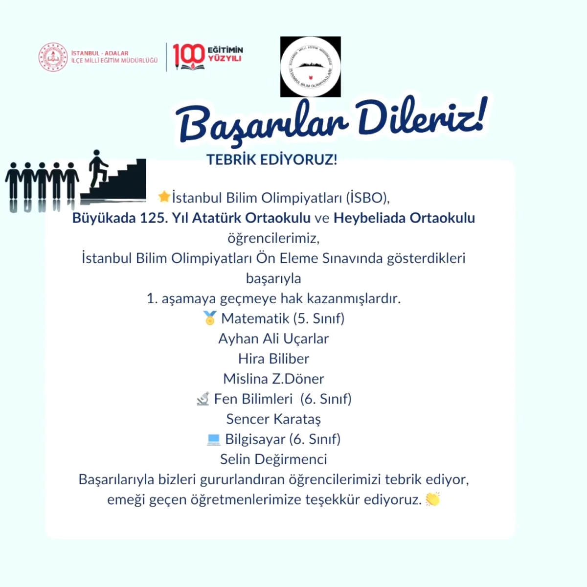 Adalar'dan Bilim Olimpiyatlarına İki Okul Damga Vurdu Adalar'dan Bilim Olimpiyatlarına İki Okul Damga Vurdu