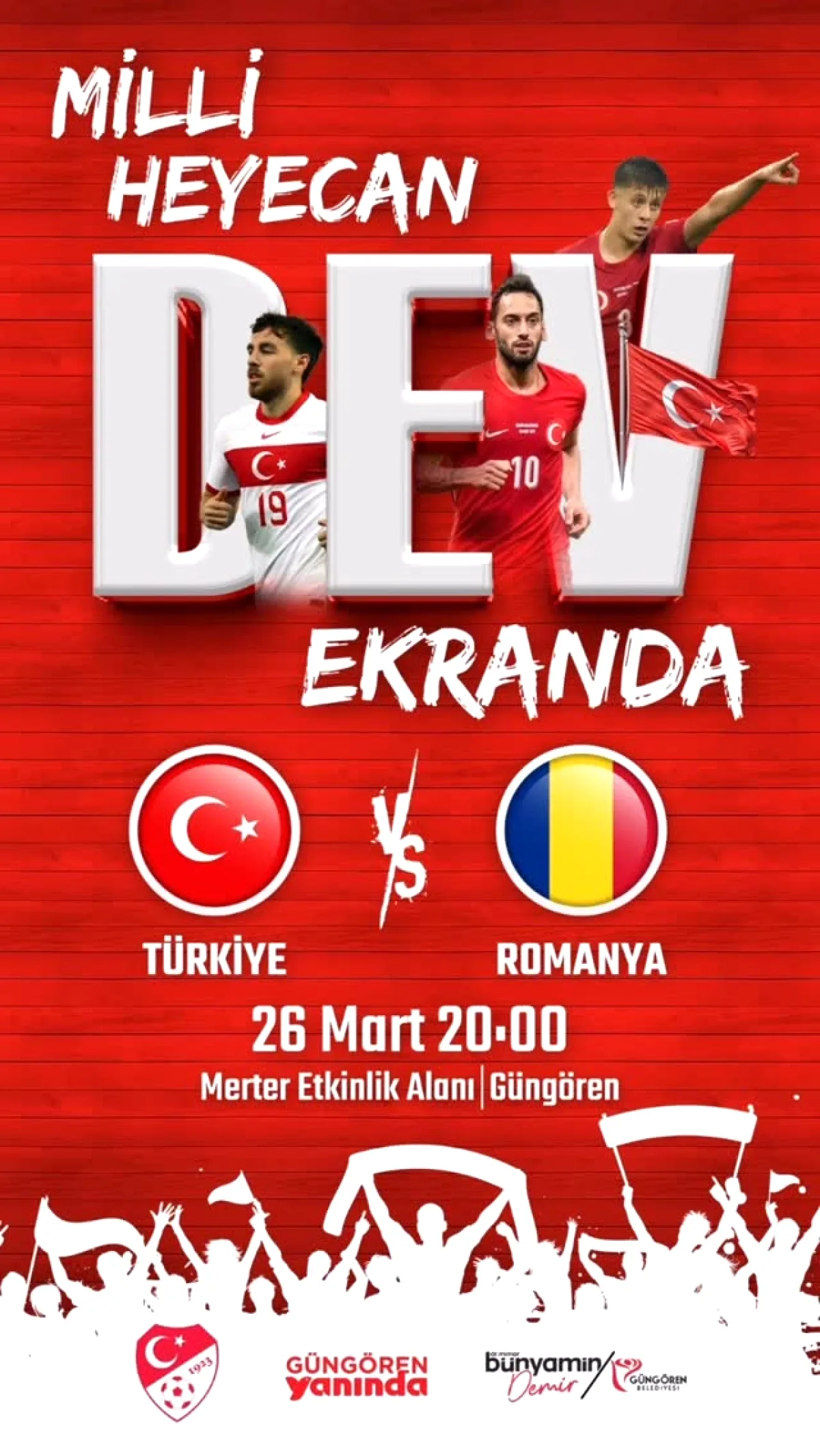 Güngören'de Milli Takım Heyecanı: Dev Ekranda Maç İzleme Etkinliği Güngören'de Milli Takım Heyecanı: Dev Ekranda Maç İzleme Etkinliği