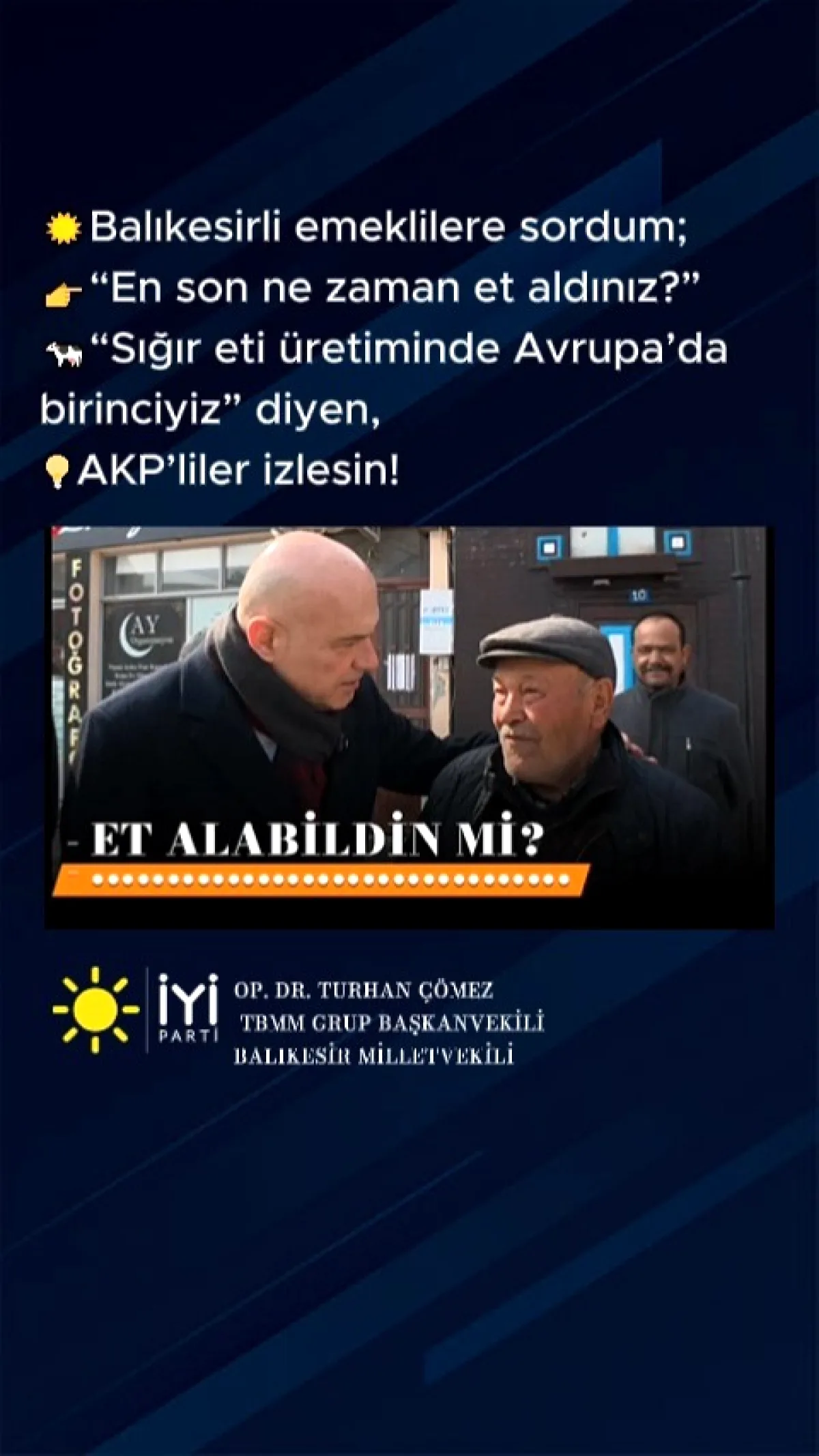 Balıkesirli Emeklilerin Et Tüketimi Gündemde: "En Son Ne Zaman Et Aldınız?" Balıkesirli Emeklilerin Et Tüketimi Gündemde: "En Son Ne Zaman Et Aldınız?"