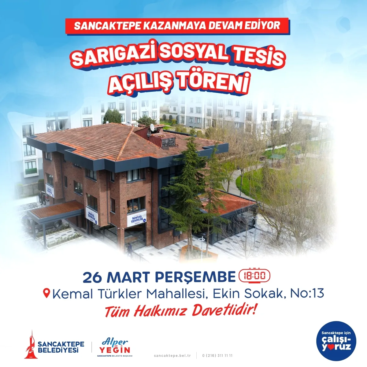 Sancaktepe'de Yeni Sosyal Tesis: Sarıgazi Sosyal Tesisi 26 Mart'ta Açılıyor Sancaktepe'de Yeni Sosyal Tesis: Sarıgazi Sosyal Tesisi 26 Mart'ta Açılıyor