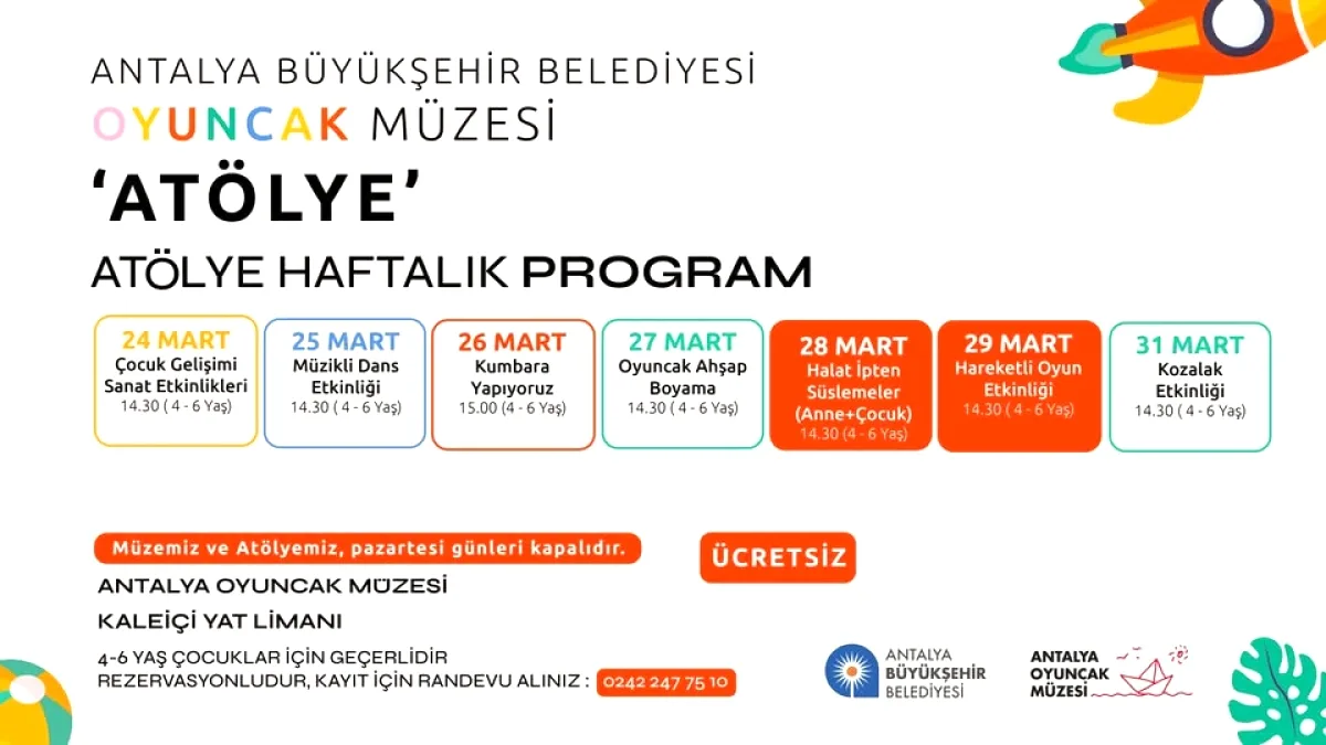 Ücretsiz mi? Antalya'da 4-6 Yaş Çocuklar İçin 7 Günlük Sanat Şöleni Başlıyor! Ücretsiz mi? Antalya'da 4-6 Yaş Çocuklar İçin 7 Günlük Sanat Şöleni Başlıyor!