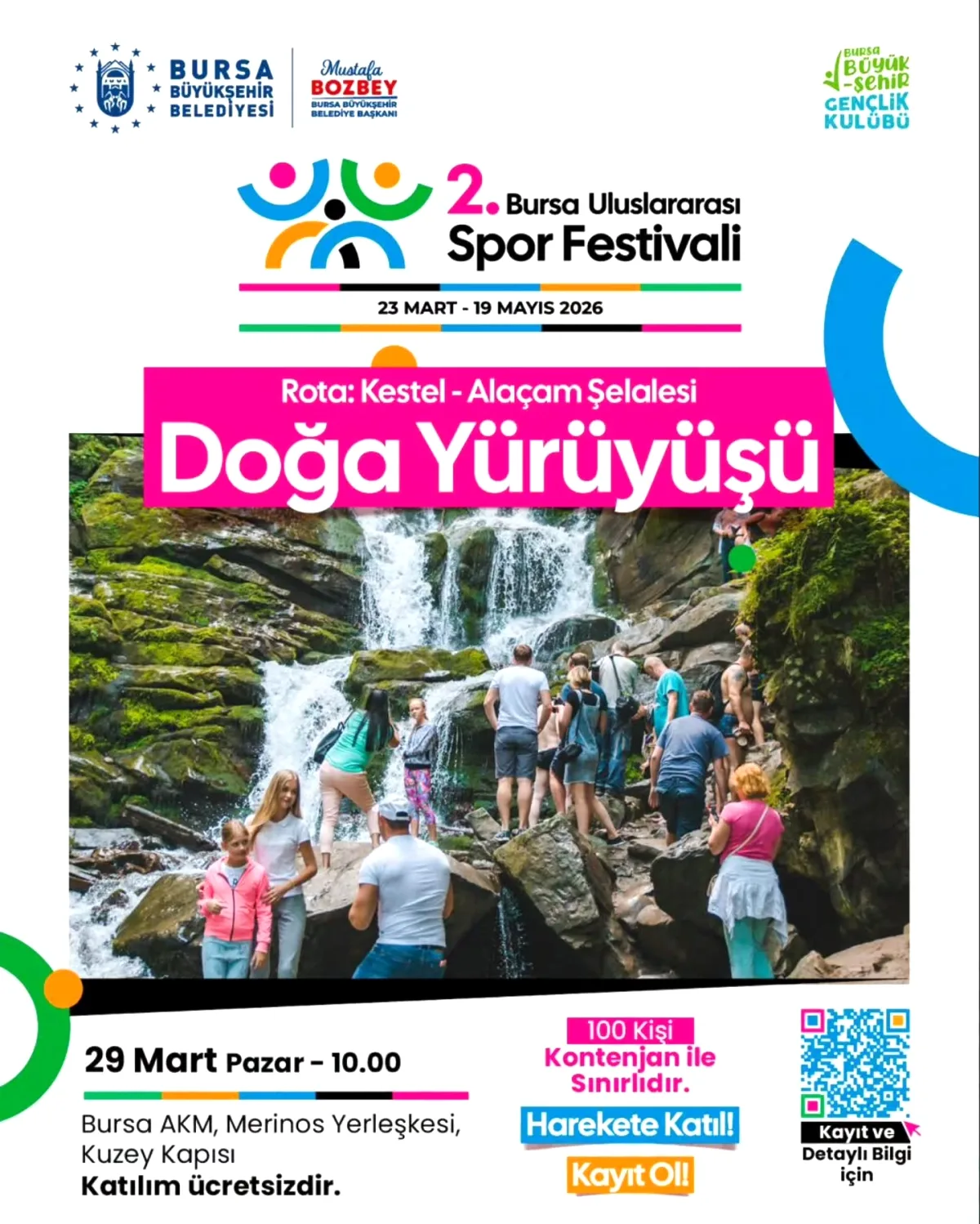 Bursa'da 100 Kişilik Ücretsiz Doğa Yürüyüşü: Alaçam Şelalesi Rotası 29 Mart'ta Bursa'da 100 Kişilik Ücretsiz Doğa Yürüyüşü: Alaçam Şelalesi Rotası 29 Mart'ta