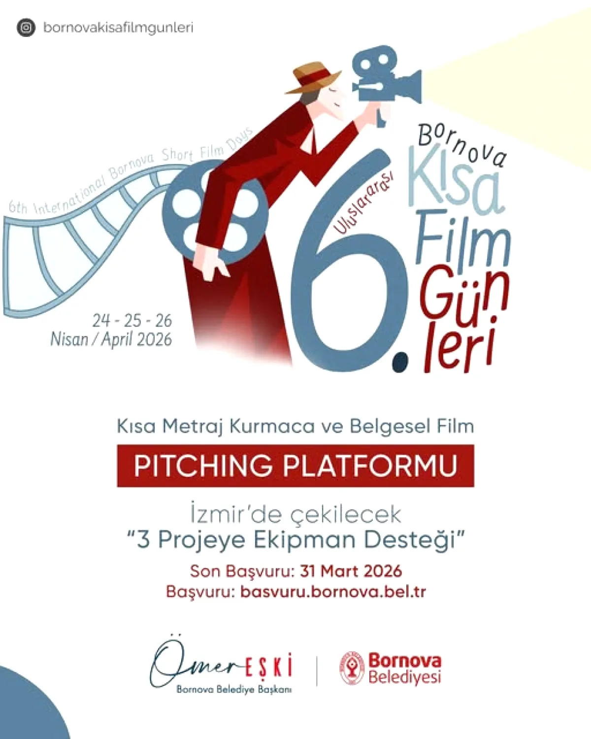 Son Başvuru 31 Mart: Bornova Kısa Film Günleri Pitching Platformu Başvuruları Sürüyor Son Başvuru 31 Mart: Bornova Kısa Film Günleri Pitching Platformu Başvuruları Sürüyor