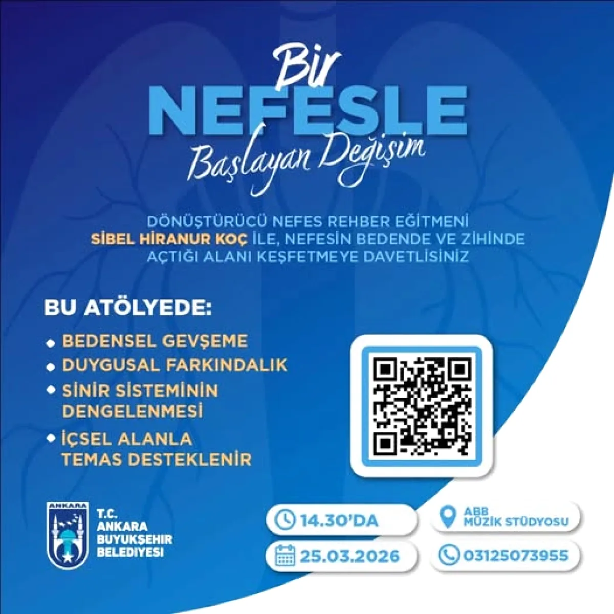 Ankara'da Ücretsiz Nefes Atölyesi: Yarın ABB Müzik Stüdyosu'nda Ankara'da Ücretsiz Nefes Atölyesi: Yarın ABB Müzik Stüdyosu'nda