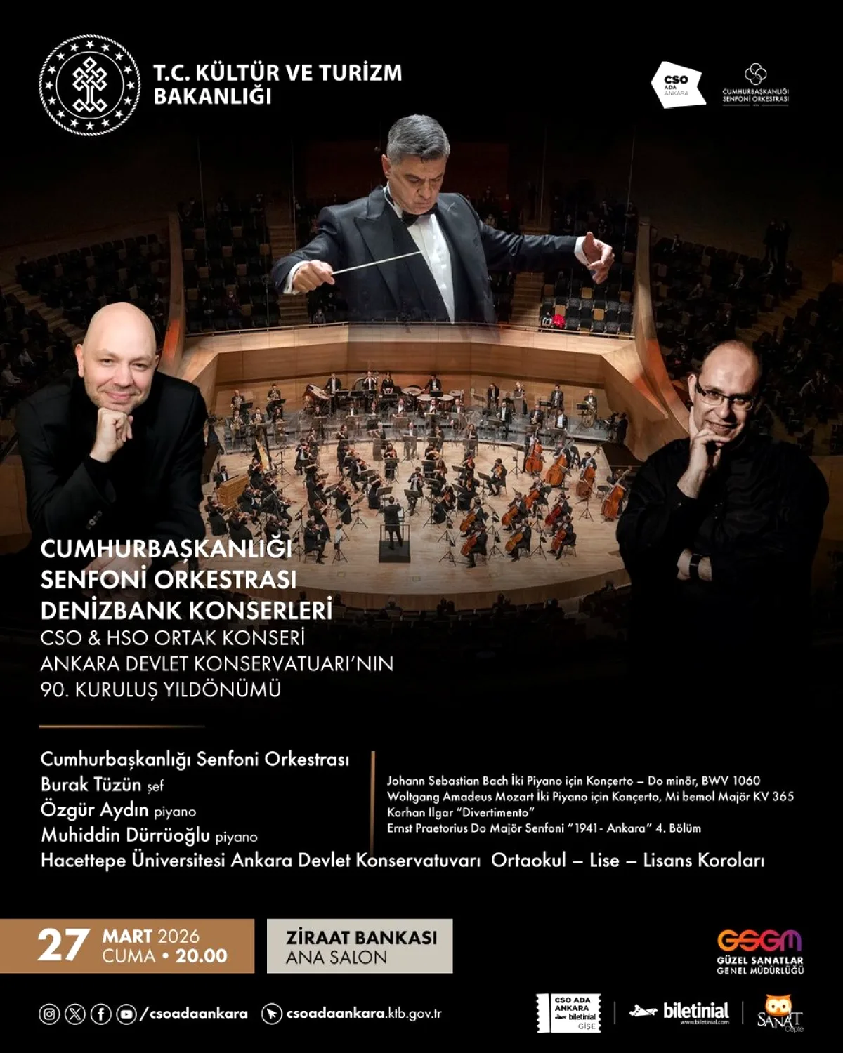CSO Ada Ankara'da 90. Yıl Konseri: 27 Mart Cuma 20:00'da CSO Ada Ankara'da 90. Yıl Konseri: 27 Mart Cuma 20:00'da