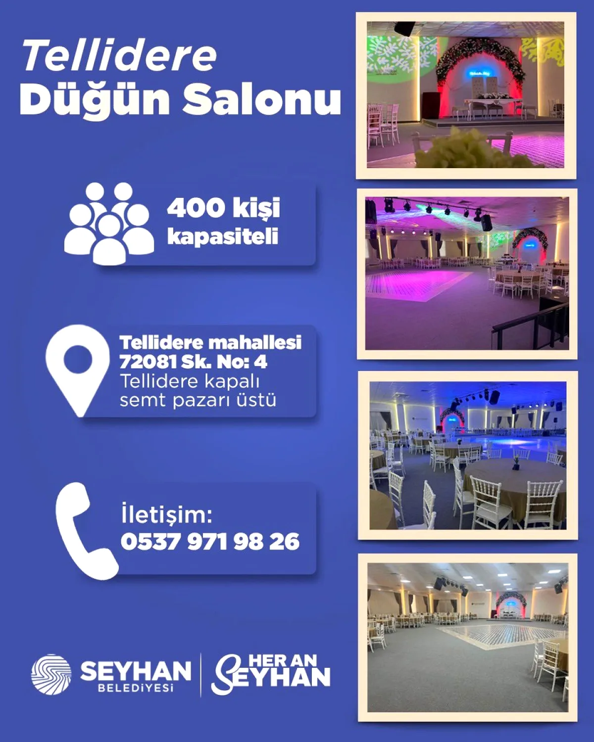 Seyhan'da 400 Kişilik Modern Düğün Salonu Hizmete Sunuldu Seyhan'da 400 Kişilik Modern Düğün Salonu Hizmete Sunuldu