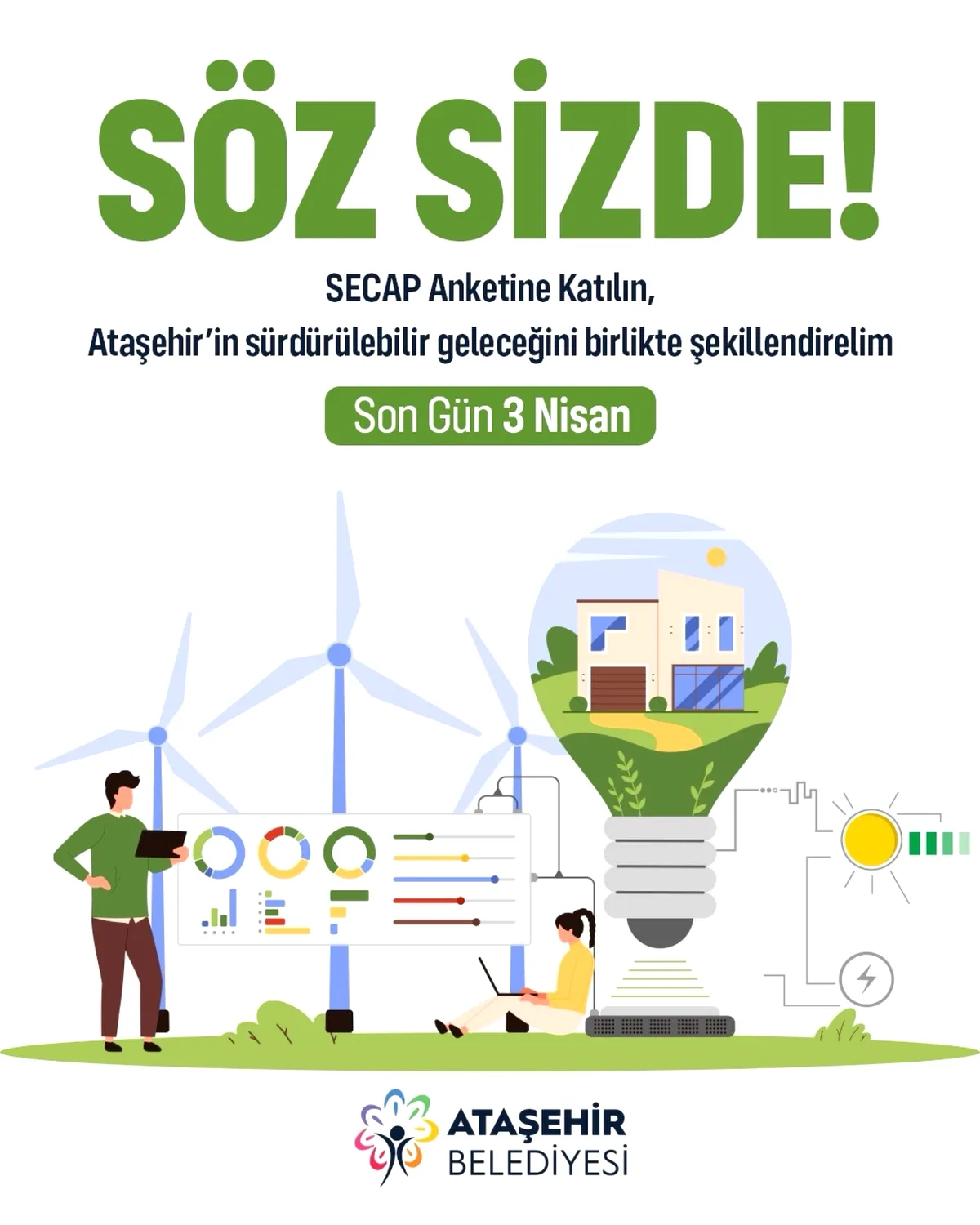 Ataşehir SECAP Anketi: İklim Dostu Şehir Planlaması İçin Görüşleriniz Bekleniyor Ataşehir SECAP Anketi: İklim Dostu Şehir Planlaması İçin Görüşleriniz Bekleniyor