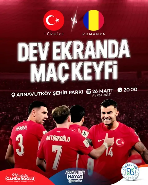 Arnavutköy Belediyesi A Milli Takım Romanya Maçı İçin Toplu Yayın Düzenliyor