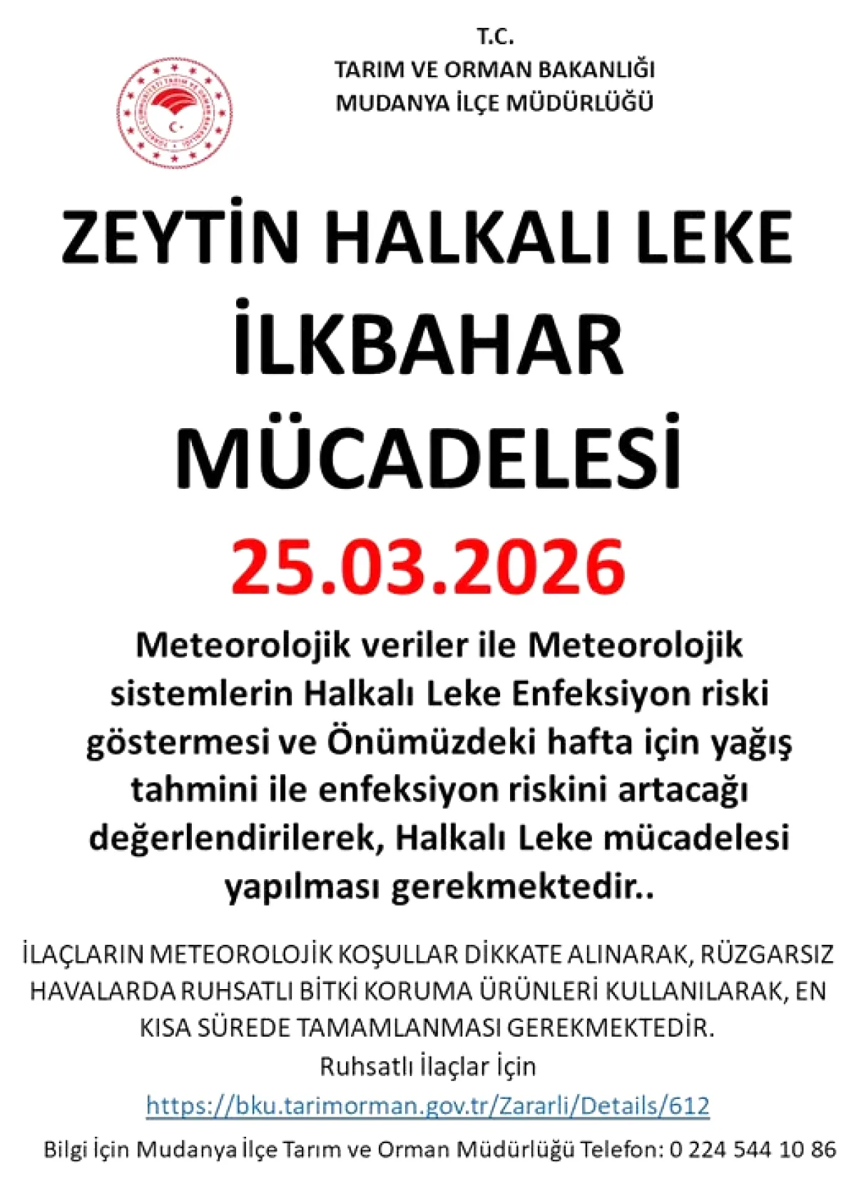 Mudanya'da Zeytin Üreticilerine Kritik Uyarı: Halkalı Leke Mücadelesi Zamanı Mudanya'da Zeytin Üreticilerine Kritik Uyarı: Halkalı Leke Mücadelesi Zamanı