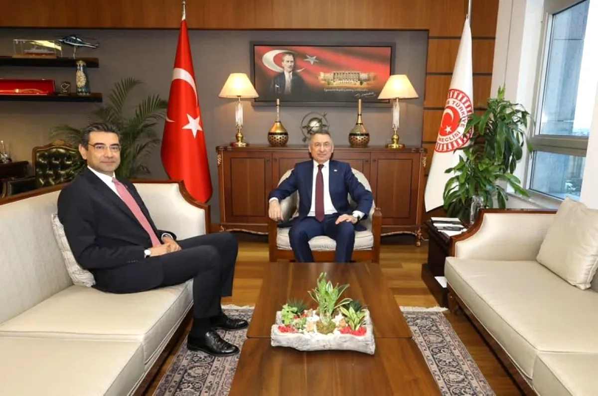 K Parti Milletvekili Fuat Oktay, Gürcistan Büyükelçisi Mustafa Türker Arı ile TBMM'de Görüştü K Parti Milletvekili Fuat Oktay, Gürcistan Büyükelçisi Mustafa Türker Arı ile TBMM'de Görüştü