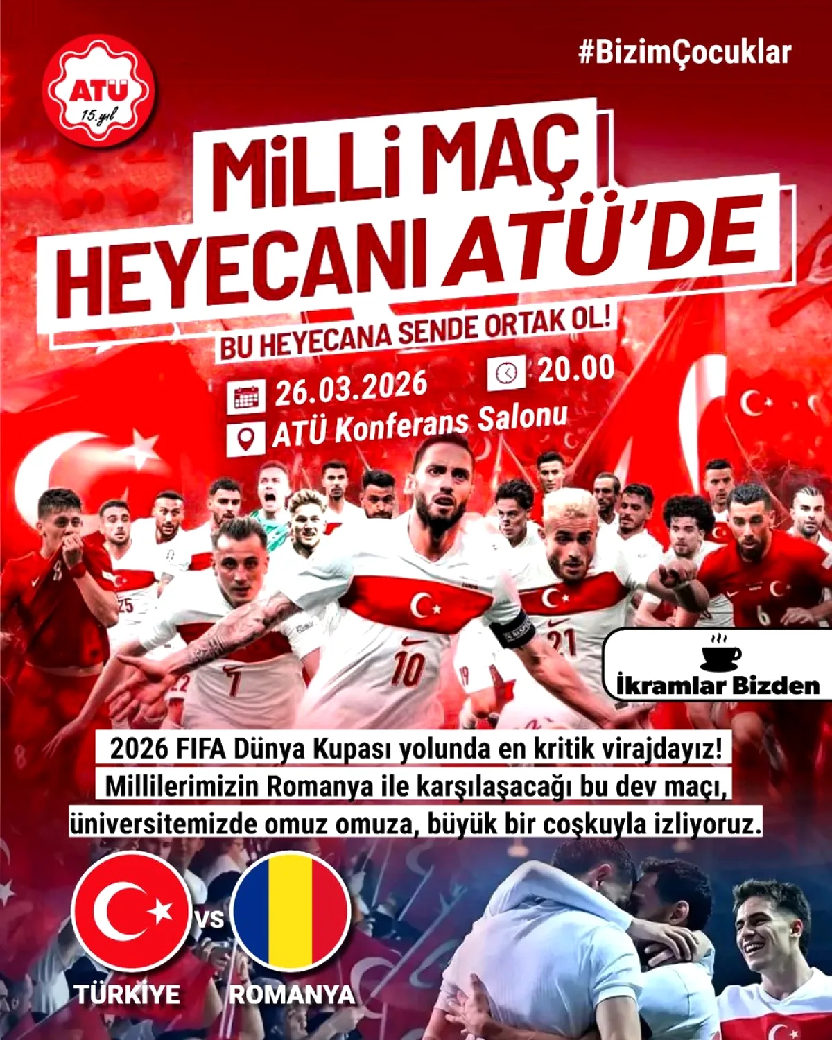 Kampüste Maç Keyfi: ATÜ'de Türkiye-Romanya Maçı Coşkusu Kampüste Maç Keyfi: ATÜ'de Türkiye-Romanya Maçı Coşkusu