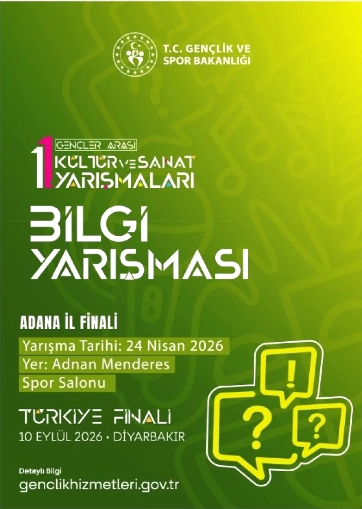 Adana Gençlik Merkezi Kültür Sanat Yarışmaları İçin Geri Sayım Başladı Adana Gençlik Merkezi Kültür Sanat Yarışmaları İçin Geri Sayım Başladı