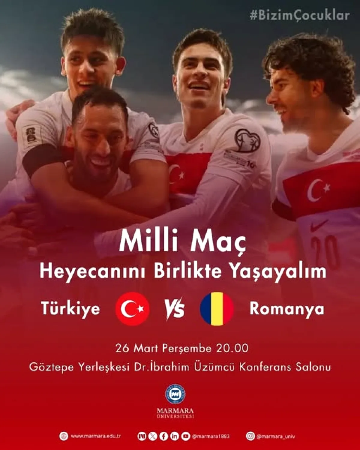 Marmara Üniversitesi'nde A Milli Takım Romanya Maçını İzleyerek Destek Olun Marmara Üniversitesi'nde A Milli Takım Romanya Maçını İzleyerek Destek Olun