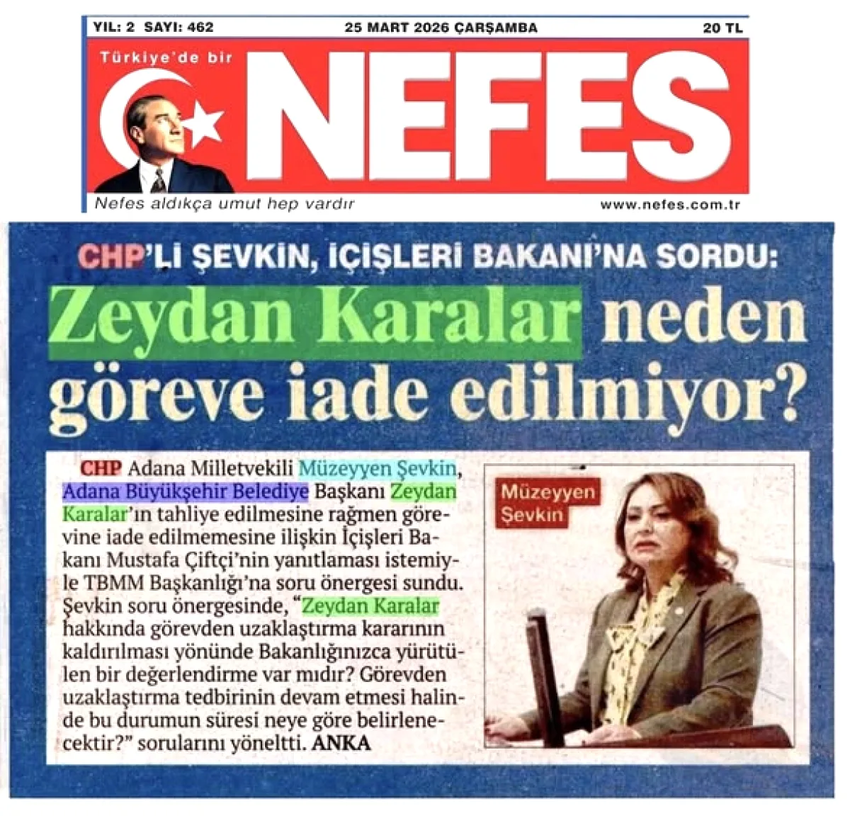 CHP'li Şevkin: Zeydan Karalar Serbest, Göreve Neden Dönemiyor? CHP'li Şevkin: Zeydan Karalar Serbest, Göreve Neden Dönemiyor?
