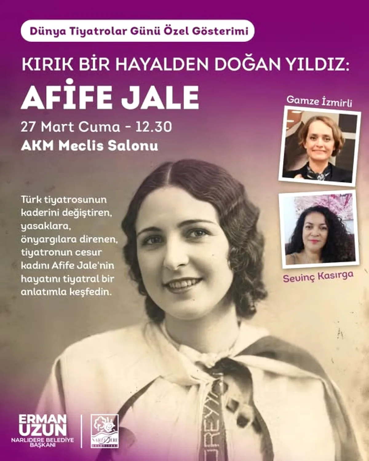 Kırık Bir Hayalden Doğan Yıldız: Afife Jale 27 Mart'ta İzmir'de Kırık Bir Hayalden Doğan Yıldız: Afife Jale 27 Mart'ta İzmir'de