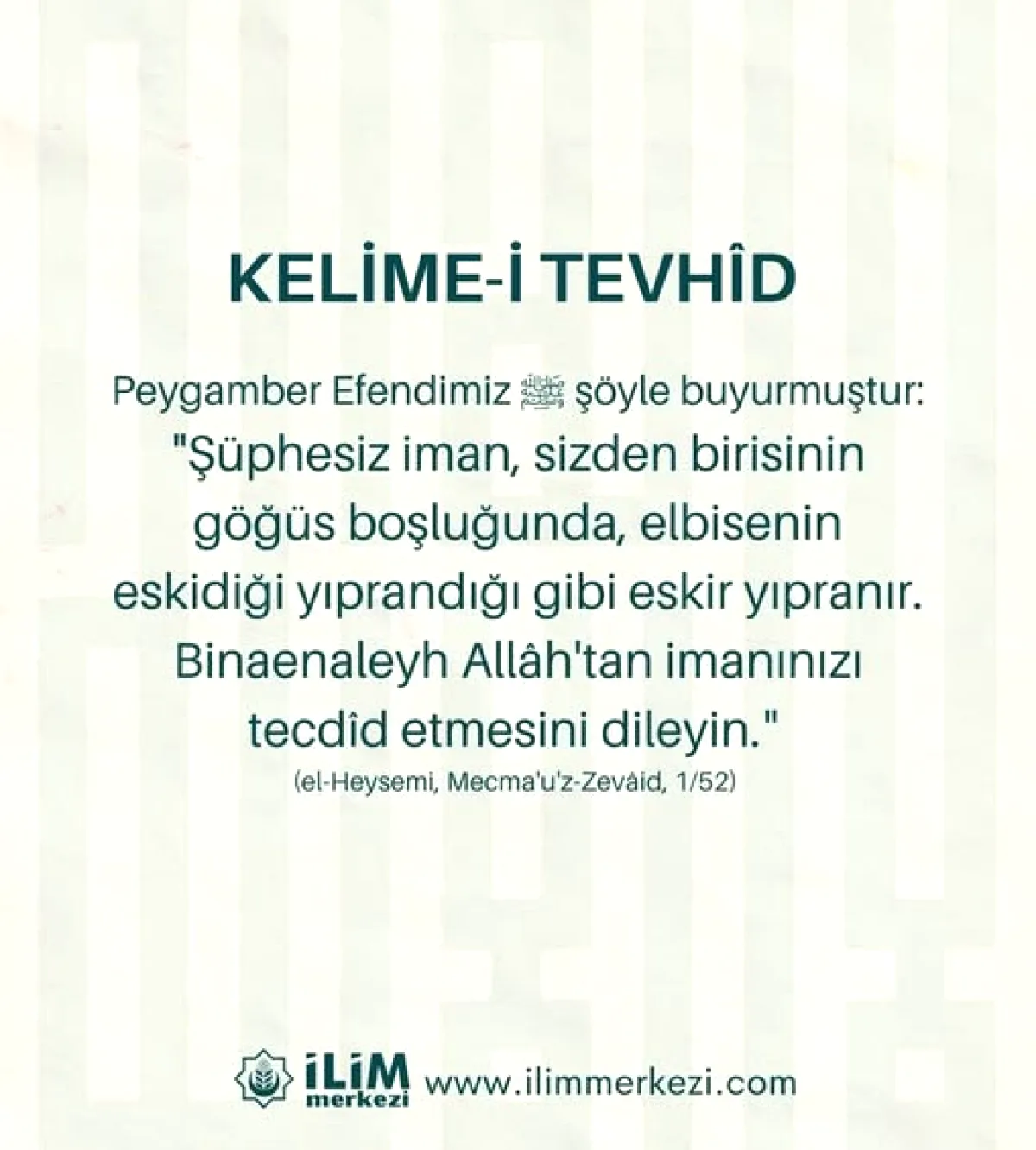 Başakşehir İlim Merkezi'nden Viral Hadis Paylaşımı: İman Tecdidi Çağrısı Başakşehir İlim Merkezi'nden Viral Hadis Paylaşımı: İman Tecdidi Çağrısı