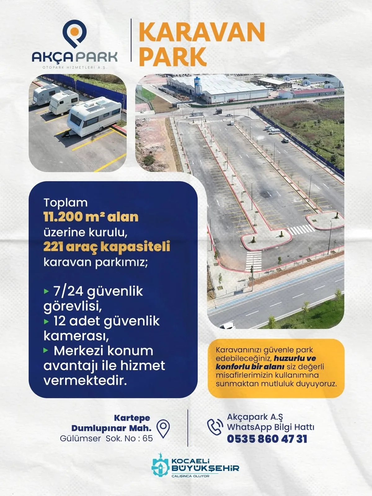 Kocaeli Kartepe'de 221 Araç Kapasiteli Karavan Parkı Hizmette Kocaeli Kartepe'de 221 Araç Kapasiteli Karavan Parkı Hizmette